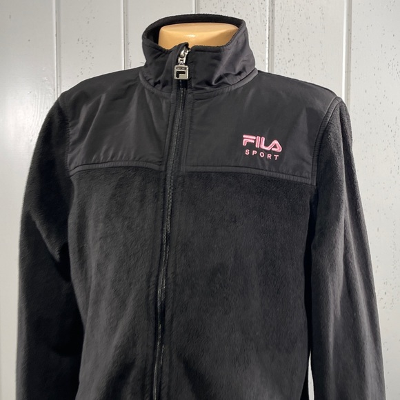 *Fila Sport Junior's Black  Zip Up Fleece Jacket Sz M - Picture 9 of 11